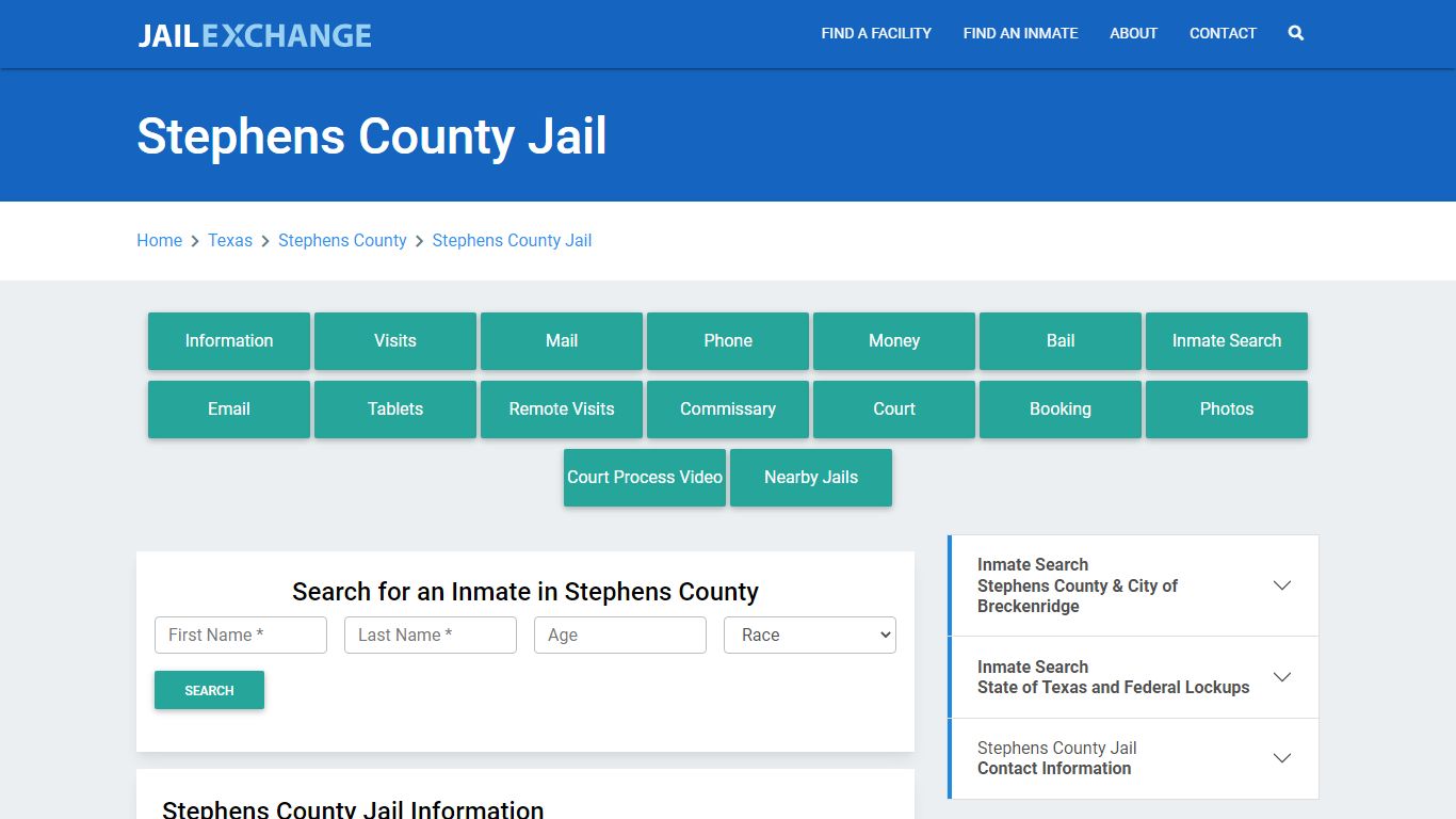 Stephens County Jail Roster Lookup, TX, Inmate Search