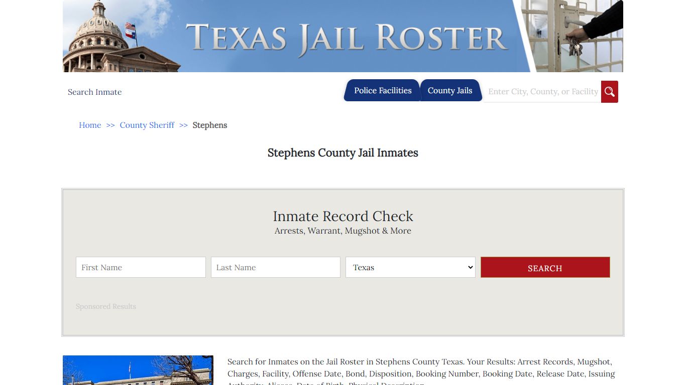 Stephens County Jail Inmates - Jail Roster Search